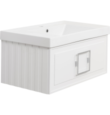 Тумба с раковиной La Fenice Cubo 80 белая, ручка хром