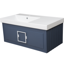 Тумба с раковиной La Fenice Cubo 90 L, синяя