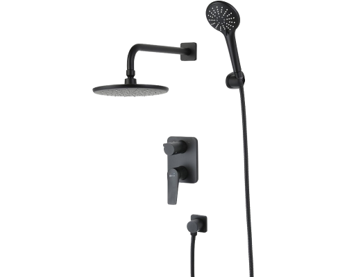 Душевой комплект Lemark Bronx LM3729BL С ВНУТРЕННЕЙ ЧАСТЬЮ, черный