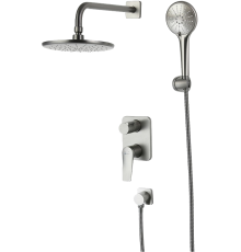 Душевой комплект Lemark Bronx LM3729GM С ВНУТРЕННЕЙ ЧАСТЬЮ, графит