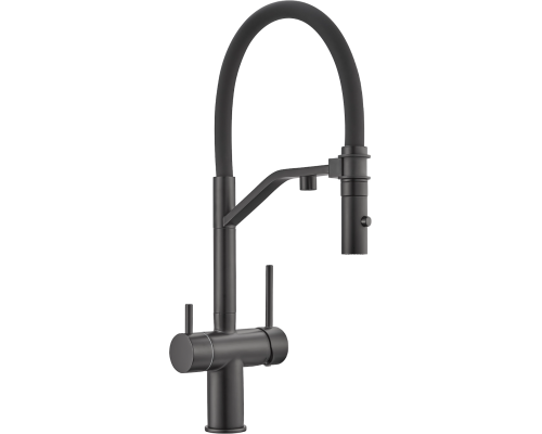 Смеситель для кухни Milacio Ultra MCU.557.TB total black, с гибким изливом
