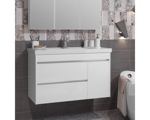 Тумба с раковиной Opadiris Фреш 100 белая, вар.2