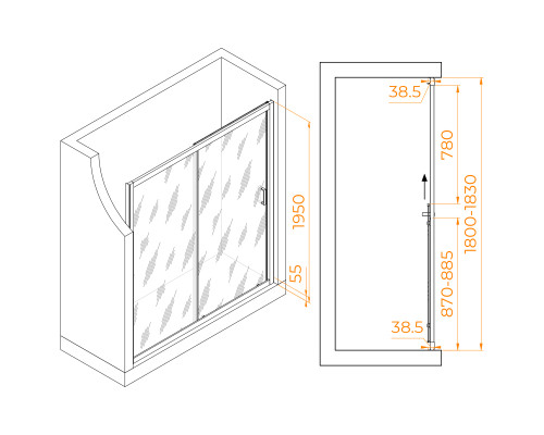 Душевая дверь RGW PA-016B 1800
