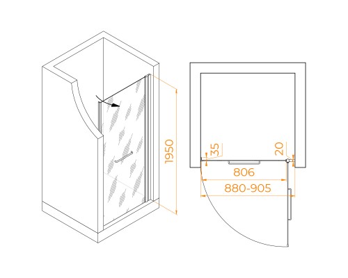 Душевая дверь RGW PA-103W 900 Душевая дверь RGW PA-103W 900