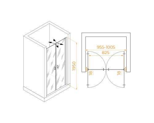 Душевая дверь RGW PA-104B 1000