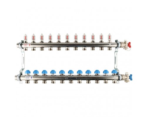 *12081111002 REHAU RAUTHERM S Распределительный коллектор HKV-D на 11 контуров нерж .сталь (без шаровых кранов) (12081111002)