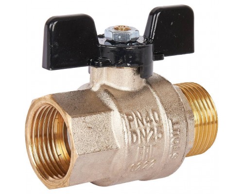 Кран шаровой STOUT полнопроходной, ВР/НР, ручка бабочка 1 (SVB-0004-000025)