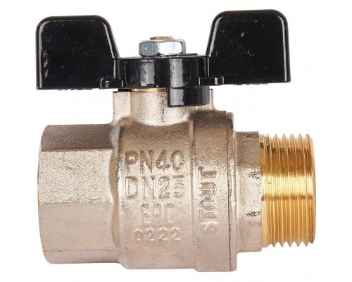 Кран шаровой STOUT полнопроходной, ВР/НР, ручка бабочка 1 (SVB-0004-000025)