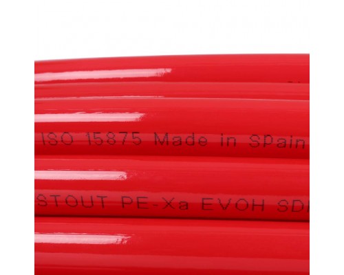 Труба из сшитого полиэтилена STOUT PEX с кислородным слоем, красная, 20х2,0 (SPX-0002-242020)