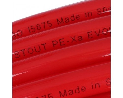 Труба из сшитого полиэтилена STOUT PEX с кислородным слоем, красная, 20х2,0 (SPX-0002-242020)