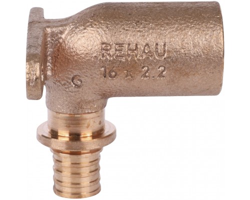 Угольник настенный REHAU RAUTITAN 16-Rp 1/2 RX+ с длинным патрубком, внутр. резьба для труб из полиэтилена аксиальный (14563621001)