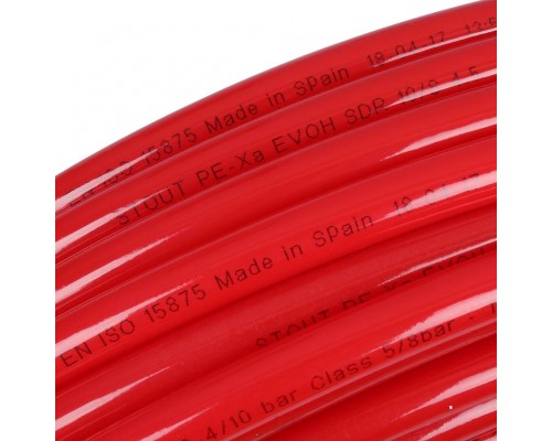 Труба из сшитого полиэтилена STOUT PEX с кислородным слоем, красная, 20х2,0 (бухта 500 метров) (SPX-0002-502020)