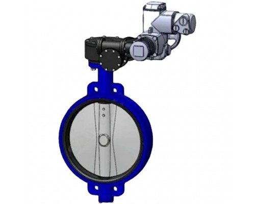 Затвор поворотно-дисковый Tecofi VPE4448 DN 350 PN 16 межфланцевый из чугуна EPDM с эл/приводом AUMA SA 07.2 400В (VPE4448-U04EP0350)