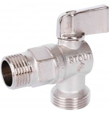 Кран шаровой STOUT угловой для бытовой техники 1/2 х 3/4 (SVB-0059-001234)
