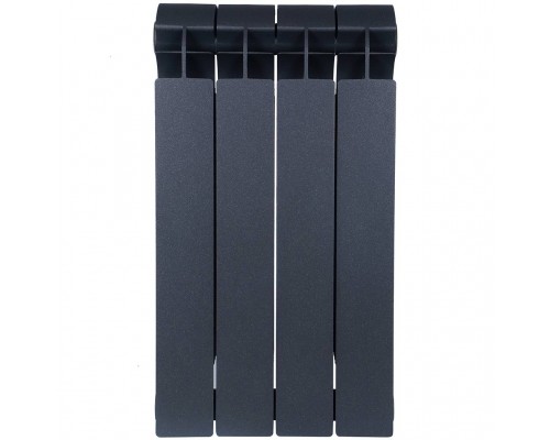 Радиатор биметаллический Global STYLE PLUS 500 4 секции боковое подключение (цвет cod.07 grigio scuro opaco mettalizzato 2748 (черный)) 155264 (155264)