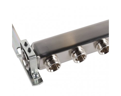 Коллектор из нержавеющей стали ROMMER для радиаторной разводки 9 выходов (RMS-4401-000009)