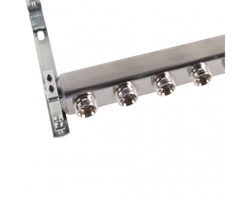 Коллектор из нержавеющей стали ROMMER для радиаторной разводки 10 выходов (RMS-4401-000010)