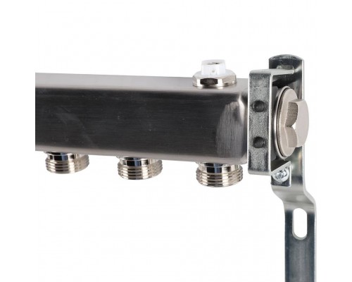 Коллектор из нержавеющей стали ROMMER для радиаторной разводки 10 выходов (RMS-4401-000010)