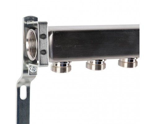 Коллектор из нержавеющей стали ROMMER для радиаторной разводки 10 выходов (RMS-4401-000010)