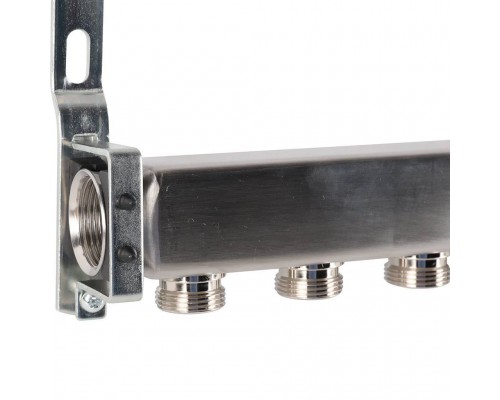 Коллектор из нержавеющей стали ROMMER для радиаторной разводки 10 выходов (RMS-4401-000010)