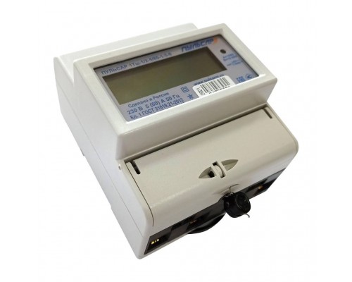 Счётчик электрической энергии однофазный электронный «Пульсар» 1Тш-1/2-5/60-1-3-0 многотарифный, ЖКИ, 60А, RS485, без кнопки, МПИ 16лет, гарантия 7лет (Н00015937)