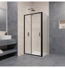 Душевой уголок RGW Passage PA-14B+80 см (158-162)х80х195, профиль черный матовый, стекло прозрачное
