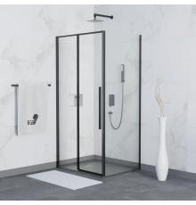 Душевой уголок RGW Stilvoll SV-12B+70 см (148,5-150)x70x195 профиль черный матовый, стекло прозрачное