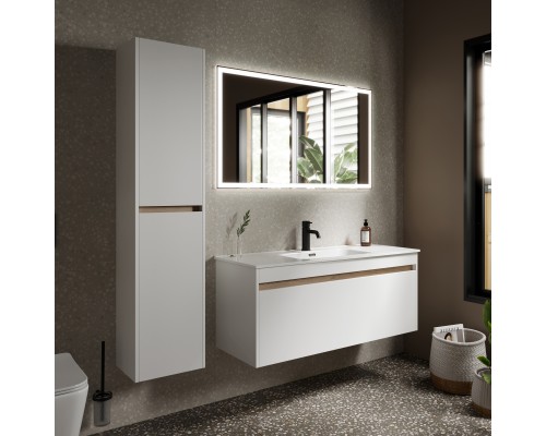 Мебель для ванной комнаты Sancos Smart 120 см белый глянец