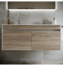 Тумба с раковиной Sancos Smart 120 см двойная, дуб бардолино