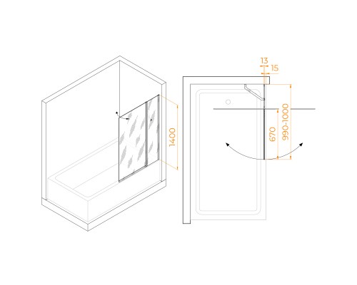 Шторка на ванну RGW SC-11