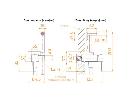 Гигиенический душ со смесителем RGW SP-212B