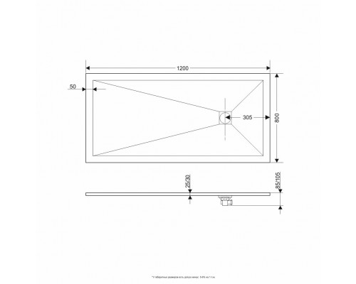 Душевой поддон прямоугольный RGW ST-W Белый (Комплект)  800x1200