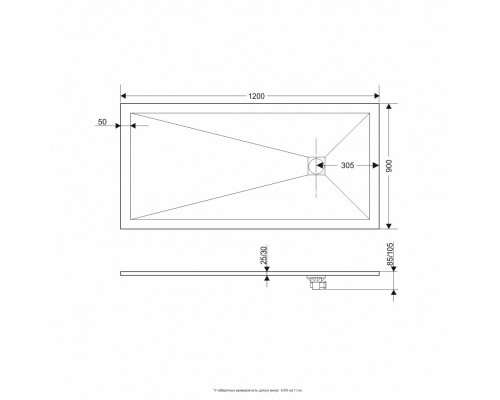 Душевой поддон прямоугольный RGW ST-W Белый (Комплект)  900x1200