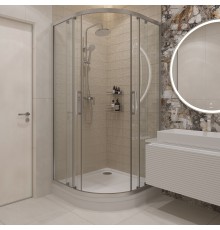 Душевой уголок STWORKI Хельсинки 100x100 см профиль хром матовый, с поддоном