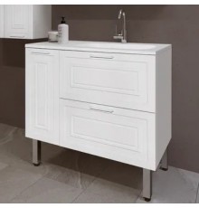 Тумба с раковиной Style Line Альба 90 Люкс R, с бельевой корзиной