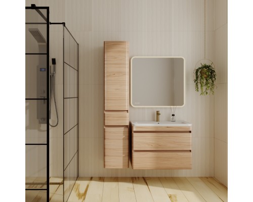 Мебель для ванной комнаты Style Line Атлантика 80 Люкс Plus, подвесная, ясень перламутр