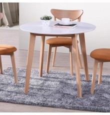 Обеденный стол TetChair Датская Bosco 100 см, белый, натуральный