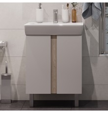 Тумба с раковиной AQUATON Кантри 60, белый/дуб верона