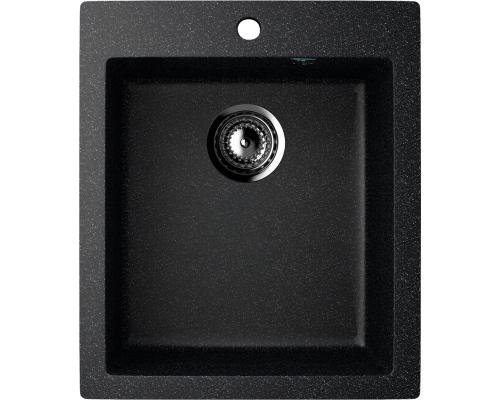 Мойка кухонная Ulgran U-404 -308 черная, встраиваемая, российская, матовая, квадратная