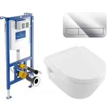Комплект  Унитаз подвесной Villeroy   Boch Omnia Architectura 5684HR01 alpin, безободковый + Система инсталляции для унитазов Villeroy   Boch 92242700