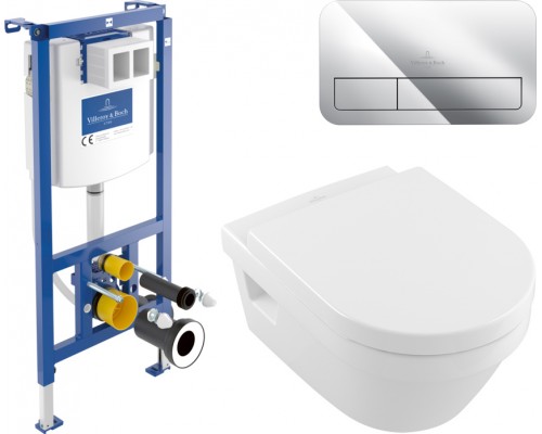 Комплект  Унитаз подвесной Villeroy   Boch Omnia Architectura 5684HR01 alpin, безободковый + Система инсталляции для унитазов Villeroy   Boch 92242700
