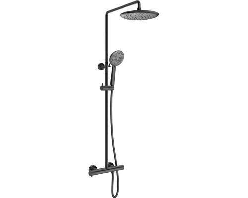 Душевая стойка Vincea Desire VSFS-1D0TGM с термостатом, вороненая сталь