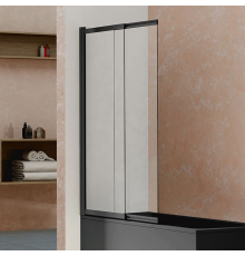Шторка на ванну Vincea VSB-1E100CLB 100 см, профиль чёрный, стекло прозрачное