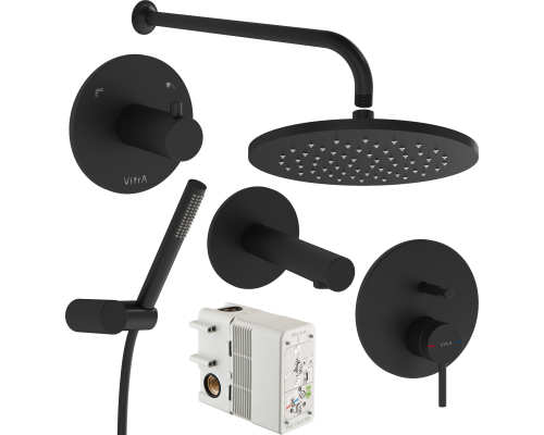 Душевой комплект VitrA Origin A49284EXP С ВНУТРЕННЕЙ ЧАСТЬЮ, черный матовый
