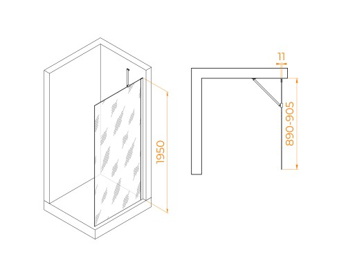 Душевая перегородка RGW WA-102W 900 Душевая перегородка RGW WA-102W 900