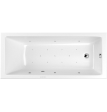 Акриловая ванна WHITECROSS Wave Slim RELAX 170x70 см, с гидромассажем, с каркасом, со сливом-переливом