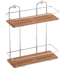 Полка Tekno-tel BK BK076P 2 яруса, хром, светлое дерево