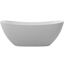 Ванна из искусственного камня WHITECROSS Onyx C 160x75 см, отдельностоящая, овальная, с донным клапаном, белая матовая