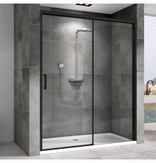 Душевая дверь в нишу Abber Komfort AG93150B 150 см, профиль черный, стекло прозрачное