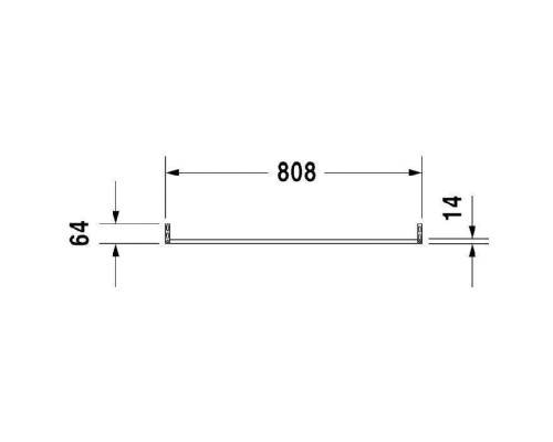 Duravit D-Code Полотенцедержатель труба с квадратным сечением, 80.8x1.4см, хром. 0030361000